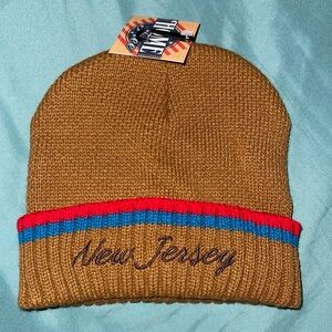 Unisex New Jersey Winter Beanie Hat Chestnut Brown NEW With Tags